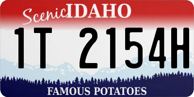 ID license plate 1T2154H