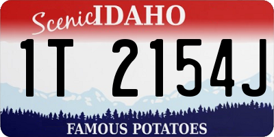 ID license plate 1T2154J