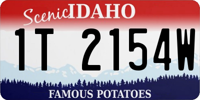 ID license plate 1T2154W