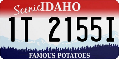 ID license plate 1T2155I