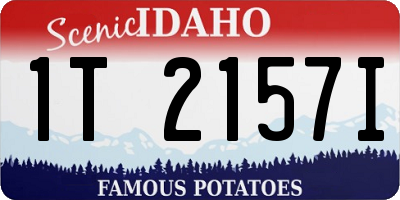 ID license plate 1T2157I