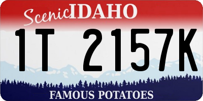 ID license plate 1T2157K