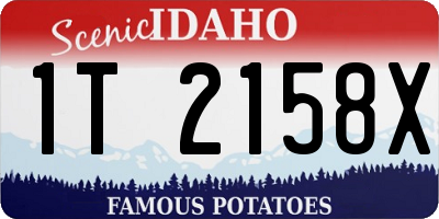 ID license plate 1T2158X