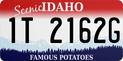 ID license plate 1T2162G