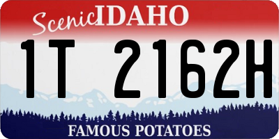 ID license plate 1T2162H