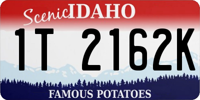 ID license plate 1T2162K