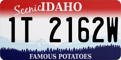 ID license plate 1T2162W