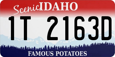 ID license plate 1T2163D