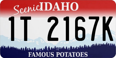 ID license plate 1T2167K