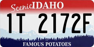 ID license plate 1T2172F