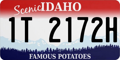 ID license plate 1T2172H