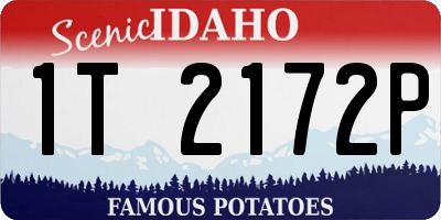 ID license plate 1T2172P