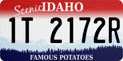 ID license plate 1T2172R