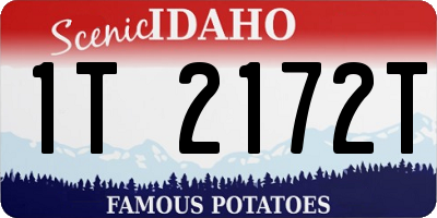 ID license plate 1T2172T