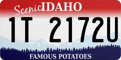 ID license plate 1T2172U