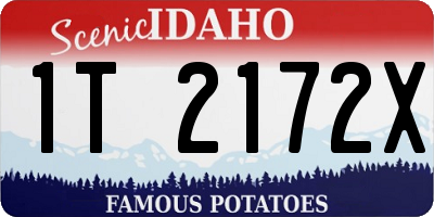 ID license plate 1T2172X