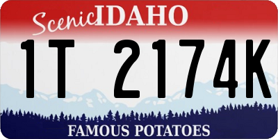 ID license plate 1T2174K