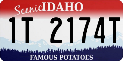 ID license plate 1T2174T