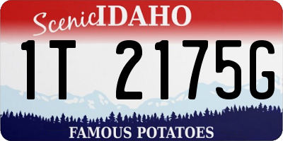 ID license plate 1T2175G
