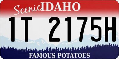 ID license plate 1T2175H