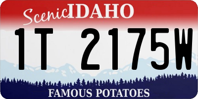 ID license plate 1T2175W