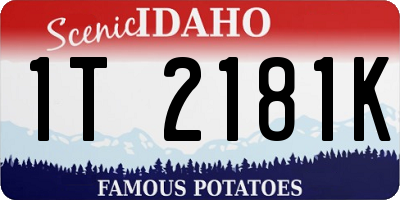 ID license plate 1T2181K