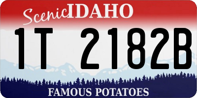 ID license plate 1T2182B