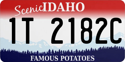 ID license plate 1T2182C