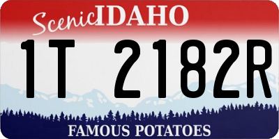 ID license plate 1T2182R