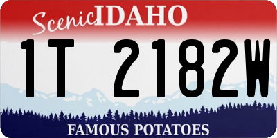 ID license plate 1T2182W