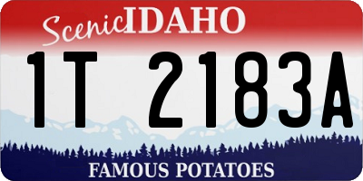 ID license plate 1T2183A