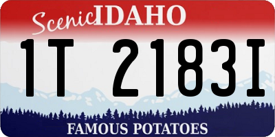 ID license plate 1T2183I