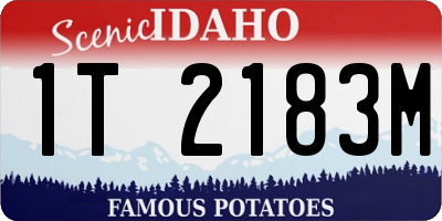 ID license plate 1T2183M