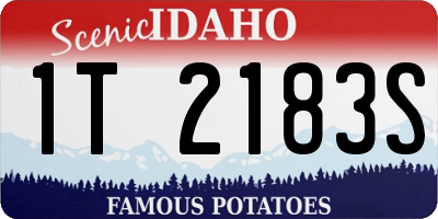 ID license plate 1T2183S