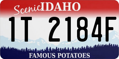 ID license plate 1T2184F