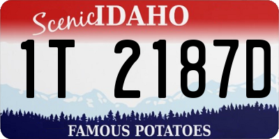 ID license plate 1T2187D