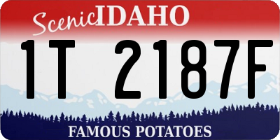 ID license plate 1T2187F