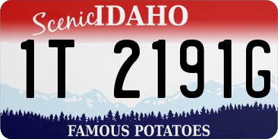ID license plate 1T2191G