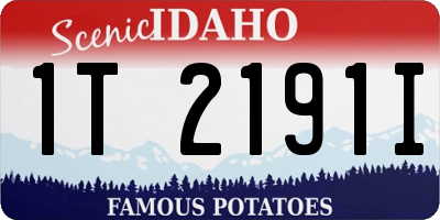 ID license plate 1T2191I