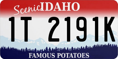 ID license plate 1T2191K