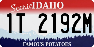 ID license plate 1T2192M