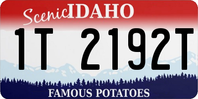 ID license plate 1T2192T