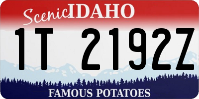 ID license plate 1T2192Z