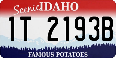 ID license plate 1T2193B
