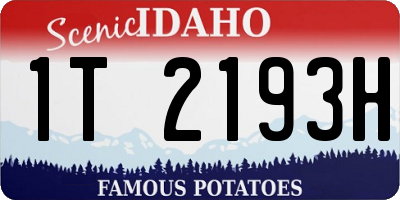 ID license plate 1T2193H
