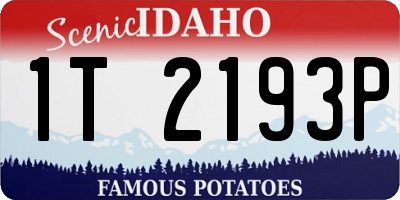ID license plate 1T2193P