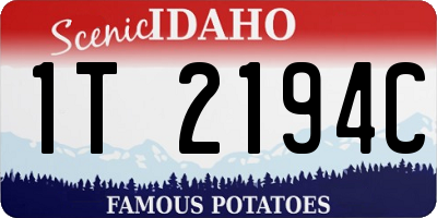 ID license plate 1T2194C