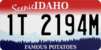 ID license plate 1T2194M