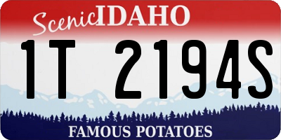 ID license plate 1T2194S