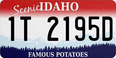 ID license plate 1T2195D